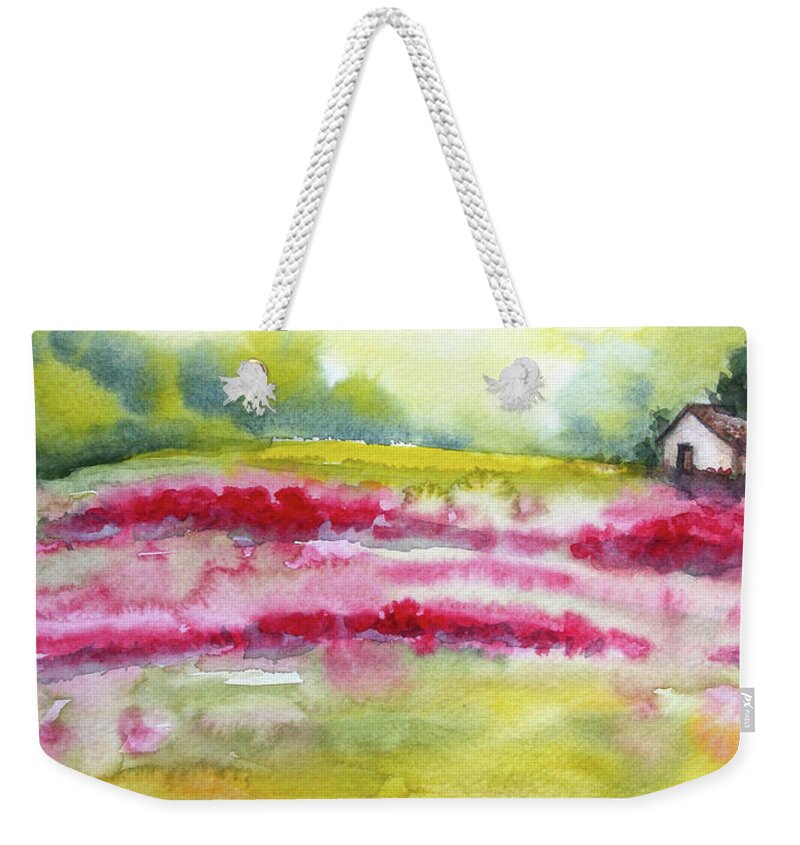 Abundance Weekender Tote Bag featuring the painting Watercolor Painting Of Scenic Colorful by Ikon Ikon Images