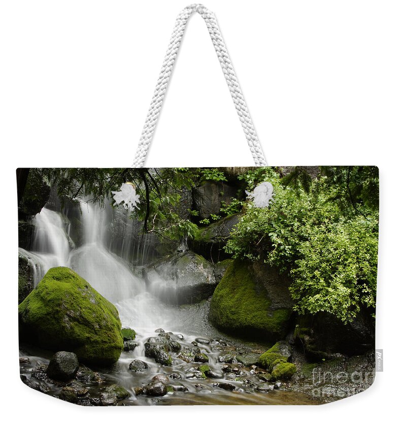 Tinas Captured Moments Weekender Tote Bag featuring the photograph Waterfall Mist by Tina Hailey