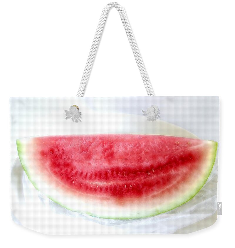 Watermelon Weekender Tote Bag featuring the photograph Watermelon Summer by Louise Kumpf