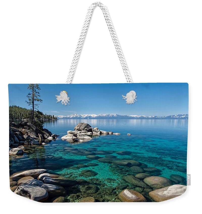 Lake Tahoe Waterscape Weekender Tote Bag featuring the photograph Waterscape P5127093 by Martin Gollery