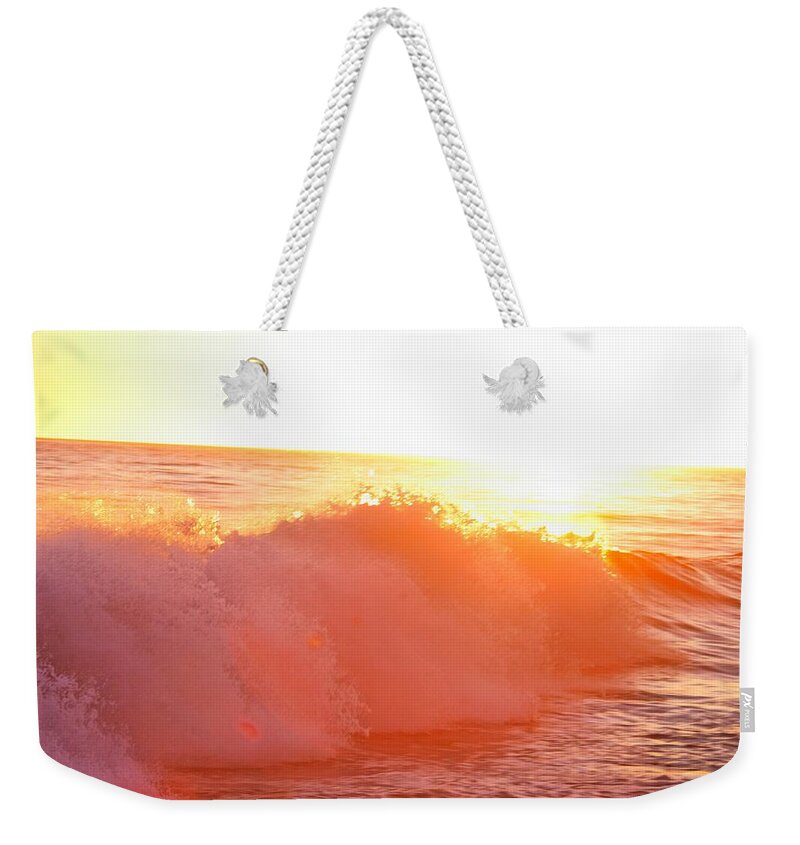 Waves Weekender Tote Bag featuring the photograph Waves in Sunset by Alexander Fedin