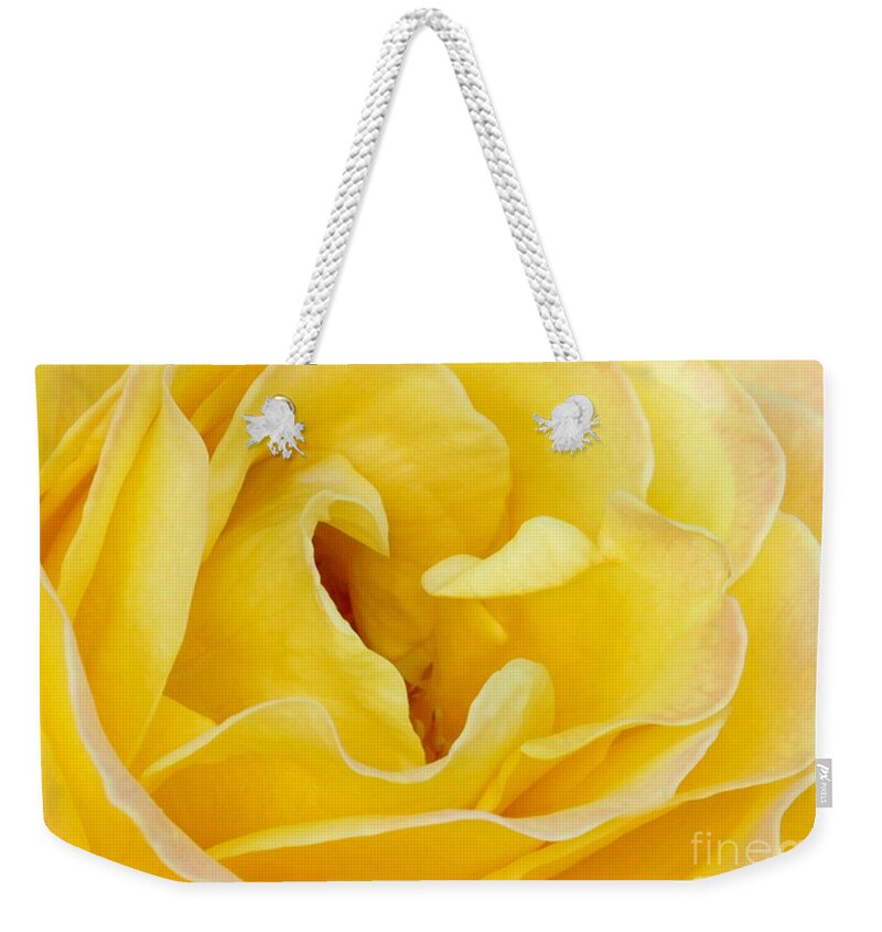 Macro Weekender Tote Bag featuring the photograph Waves of Yellow by Sabrina L Ryan