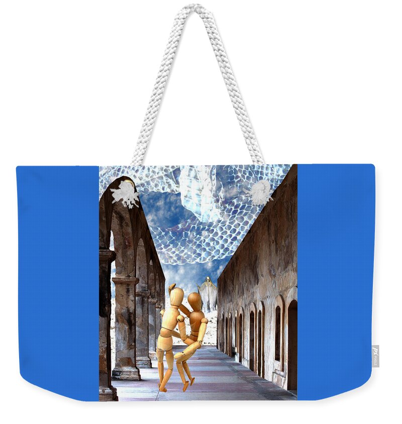 Dance Weekender Tote Bag featuring the digital art We Dance Anyway by Lisa Yount