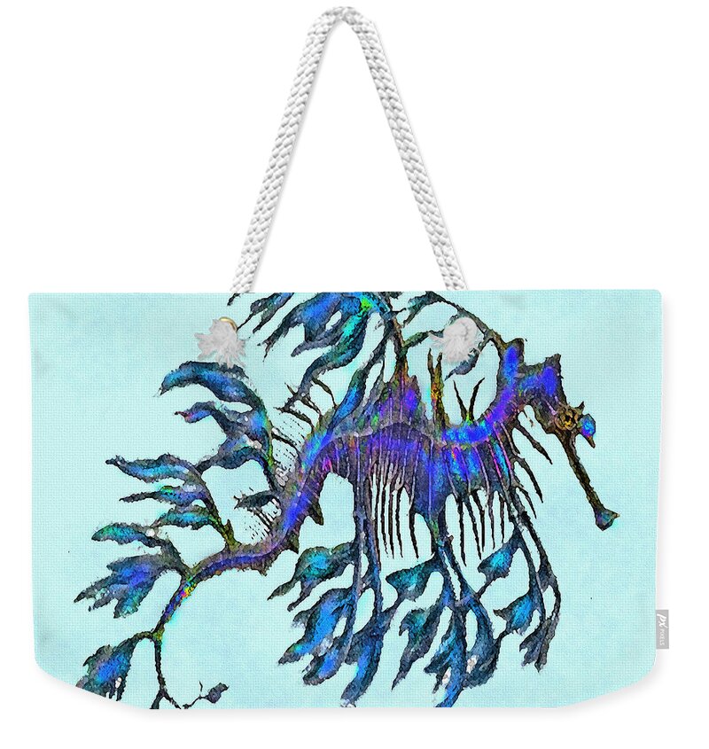 Sea Weekender Tote Bag featuring the digital art Weedy Seadragon by Jane Schnetlage