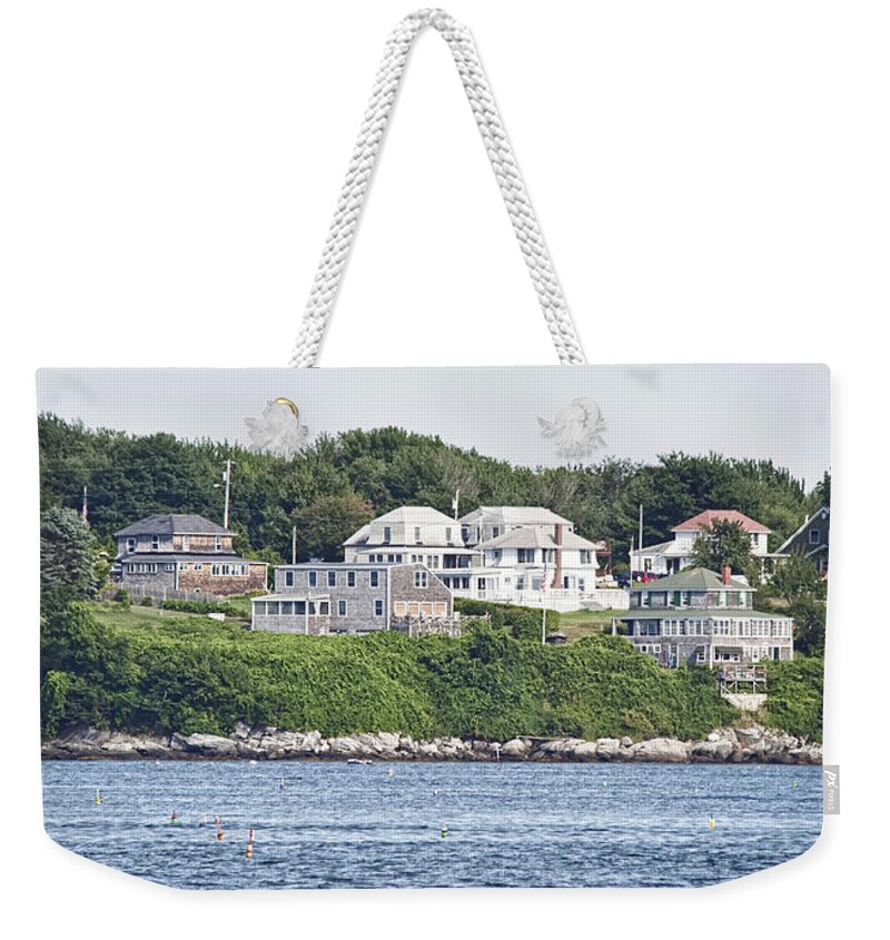 Maine Weekender Tote Bag featuring the photograph West End Long Island Maine by Richard Bean