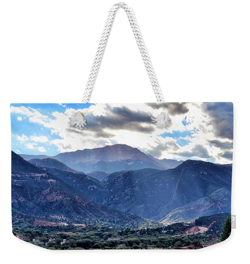 Westside Colorado Springs Weekender Tote Bag featuring the photograph Westside Colorado Springs by Clarice Lakota