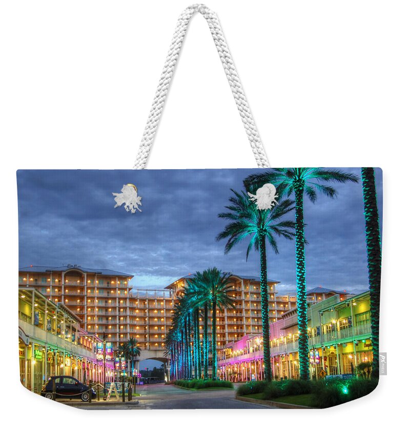 Palm Weekender Tote Bag featuring the digital art Wharf Turquoise Lighted by Michael Thomas