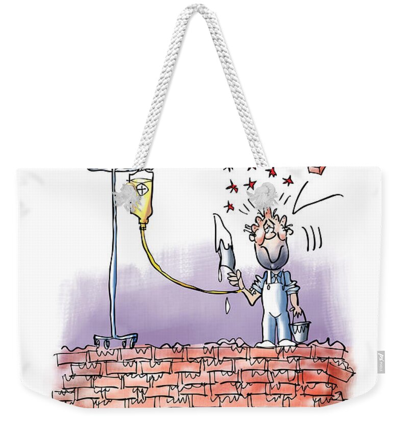 Bricks Weekender Tote Bag featuring the digital art When Life Throws You Bricks by Mark Armstrong