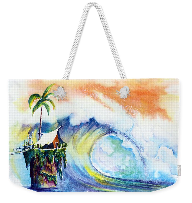Surf Weekender Tote Bag featuring the painting Where the Wild Ones Call Home by Nelson Ruger