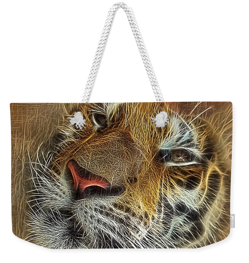 Photography Weekender Tote Bag featuring the photograph Whiskers of the Tiger by Kaye Menner