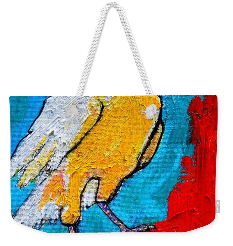 Crow Weekender Tote Bag featuring the painting White Crow by Ana Maria Edulescu