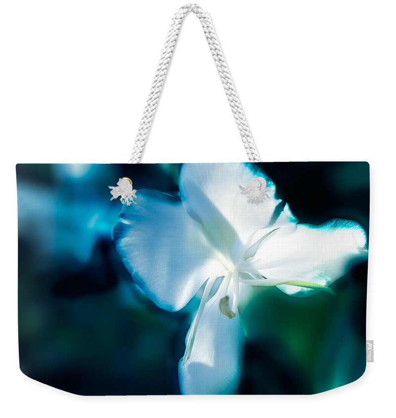 Flower Weekender Tote Bag featuring the photograph White Lily by Frank Bright