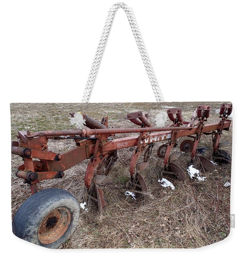 Farm Weekender Tote Bag featuring the photograph White by Robert Nickologianis