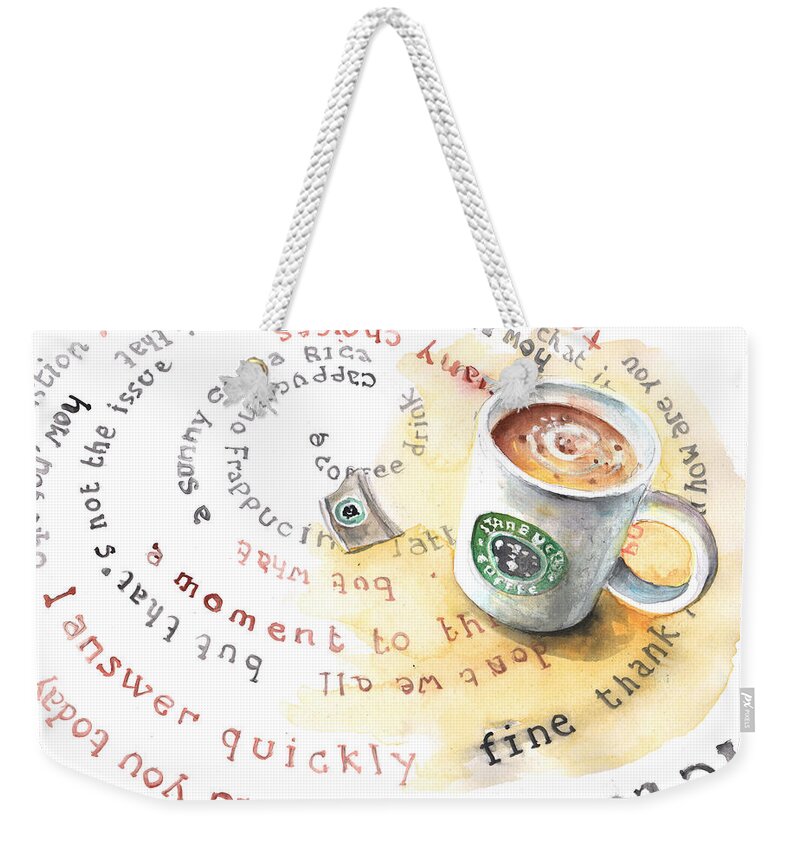 Travel Weekender Tote Bag featuring the painting Who are you today by Miki De Goodaboom