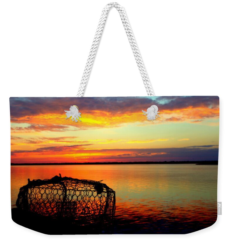 Crab Pots Weekender Tote Bag featuring the photograph Why Men Fish by Karen Wiles