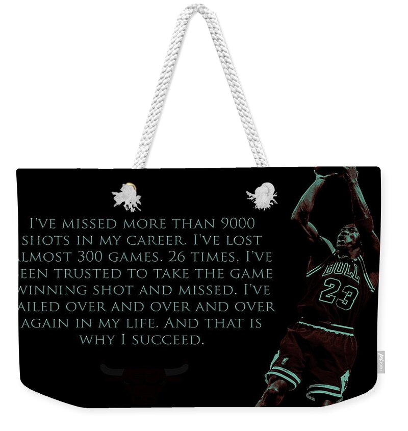Professional Basketball Player Weekender Tote Bag featuring the mixed media Why I Succeed by Brian Reaves