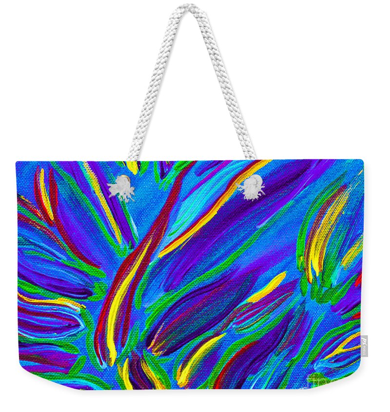 Dancing Flowers Weekender Tote Bag featuring the painting Wild Flower 2 by Toni Somes