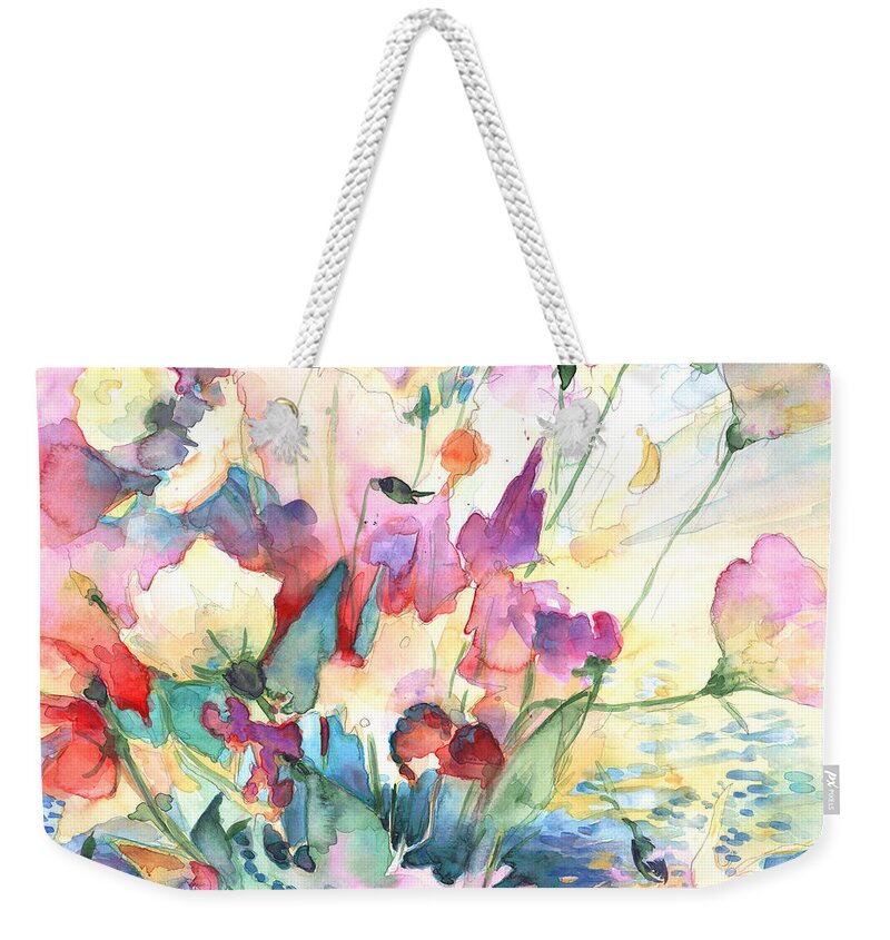 Flowers Weekender Tote Bag featuring the painting Wild Flowers 10 by Miki De Goodaboom