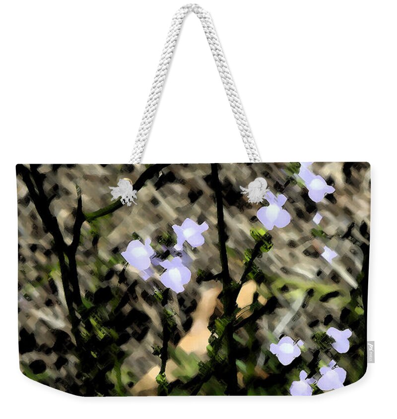 Spring Weekender Tote Bag featuring the painting Wild Lavender Flowers by George Pedro