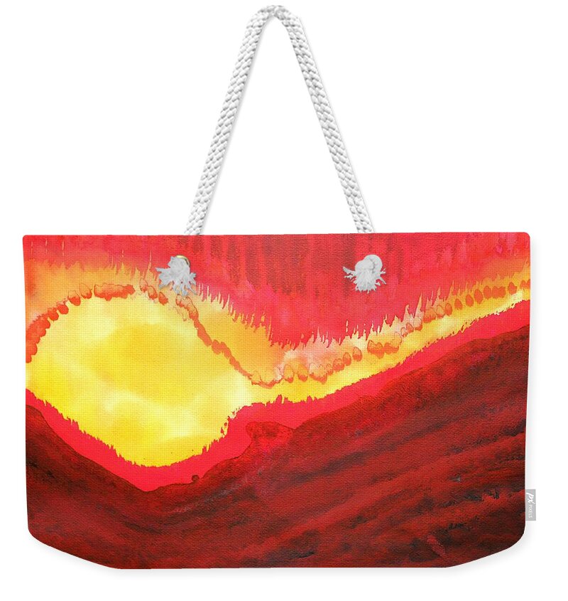 Fire Weekender Tote Bag featuring the painting Wildfire original painting by Sol Luckman