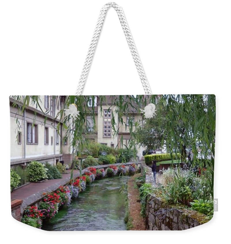 Willow Weekender Tote Bag featuring the photograph Willows Over The River by Barbie Corbett-Newmin