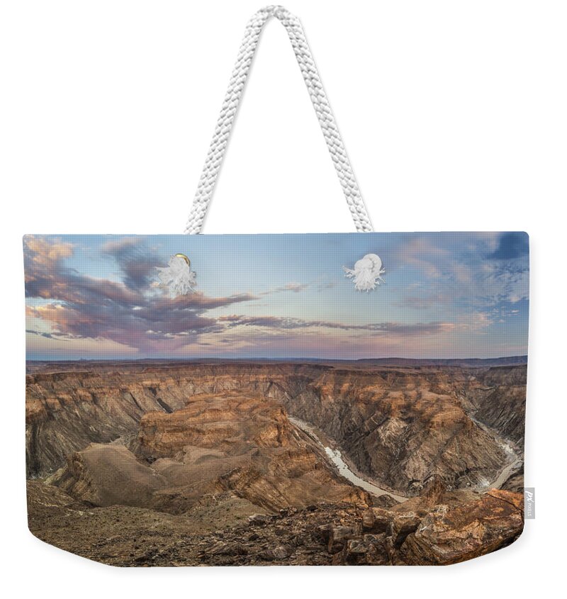 Vincent Grafhorst Weekender Tote Bag featuring the photograph Winding Fish River Canyon And Desert by Vincent Grafhorst
