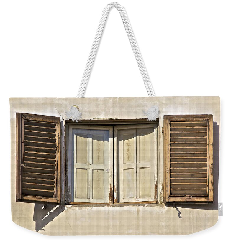 Europe Weekender Tote Bag featuring the painting Window of Tuscany by David Letts