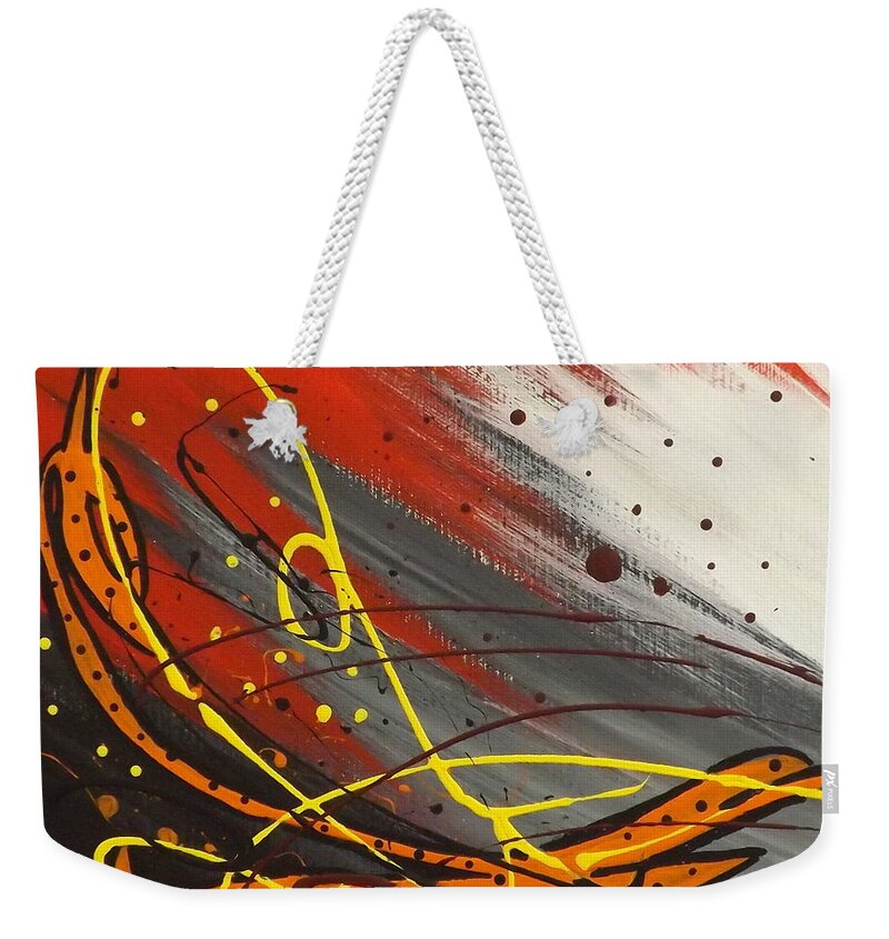 Windsurfer Weekender Tote Bag featuring the painting Windsurfer Left by Darren Robinson