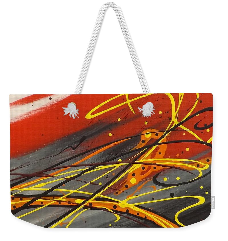 Windsurfer Weekender Tote Bag featuring the painting Windsurfer Right by Darren Robinson