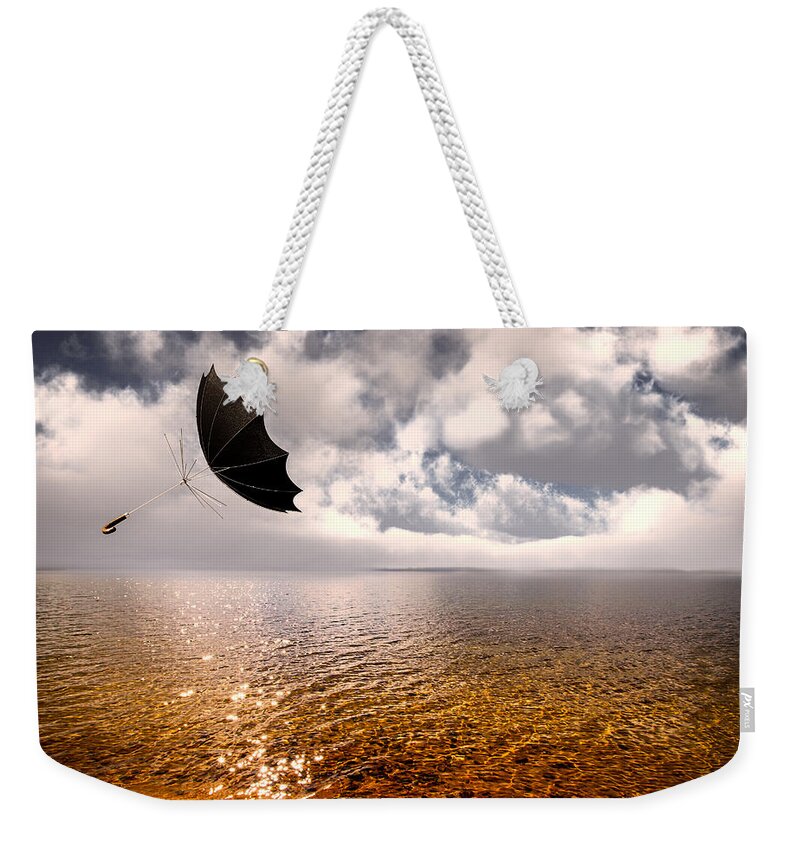 Umbrella Weekender Tote Bag featuring the photograph Windy by Bob Orsillo