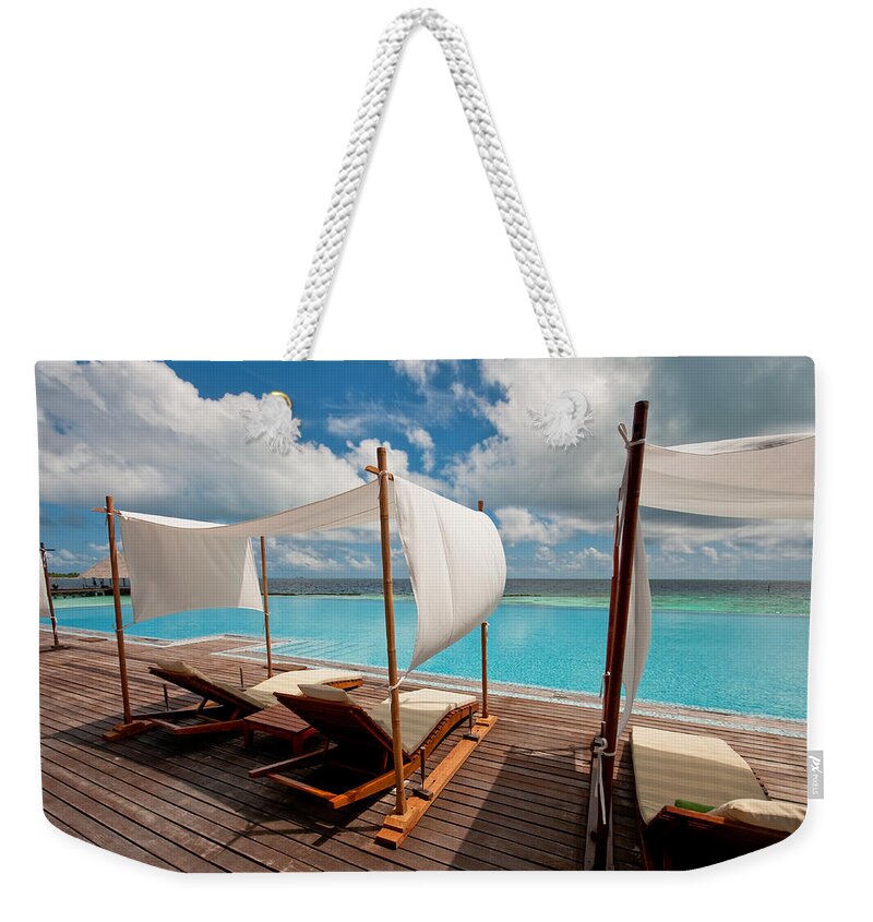 Jenny Rainbow Fine Art Photography Weekender Tote Bag featuring the photograph Windy Day at Maldives by Jenny Rainbow