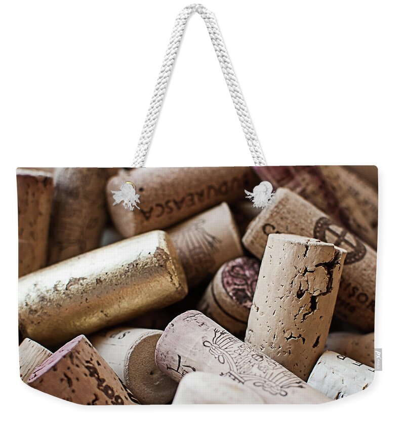 Wine Cork Weekender Tote Bag featuring the photograph Wine Corks by Horia's Photography