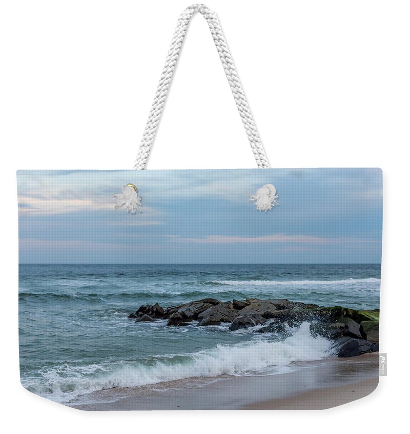Winter Beach Day Lavallette New Jersey Weekender Tote Bag featuring the photograph Winter Beach Day Lavallette New Jersey by Terry DeLuco