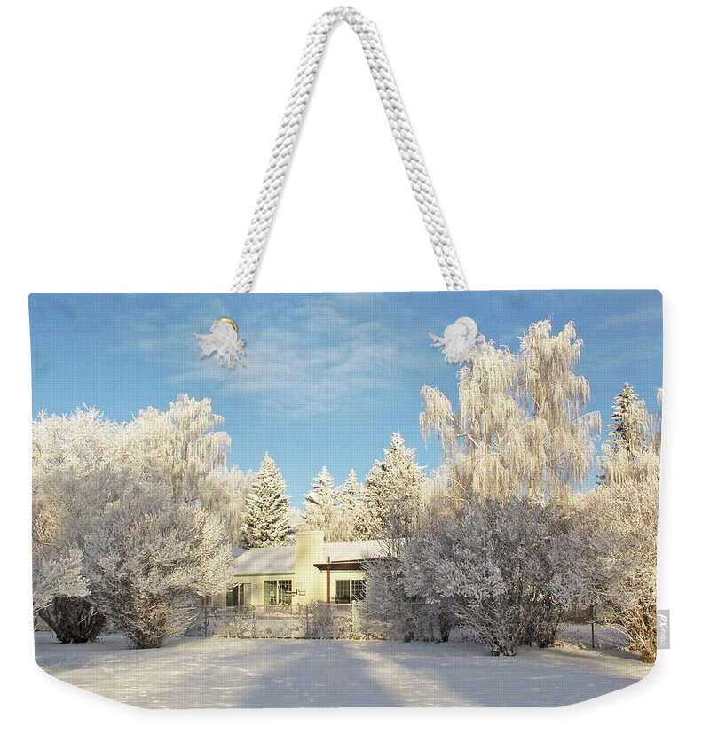 Tranquility Weekender Tote Bag featuring the photograph Winter Frost by Jan Lyall Photography
