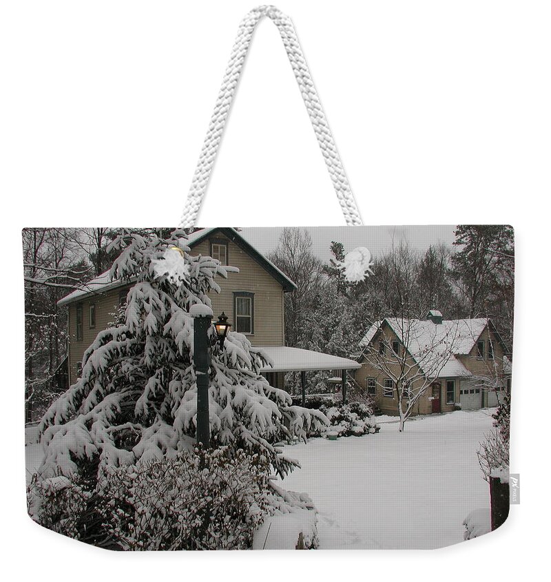 Winter Weekender Tote Bag featuring the photograph Winter in Sparrow Bush NY by Anna Ruzsan