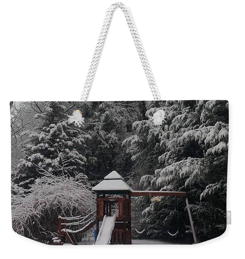 Winter Weekender Tote Bag featuring the photograph Winter In Swing by Dani McEvoy