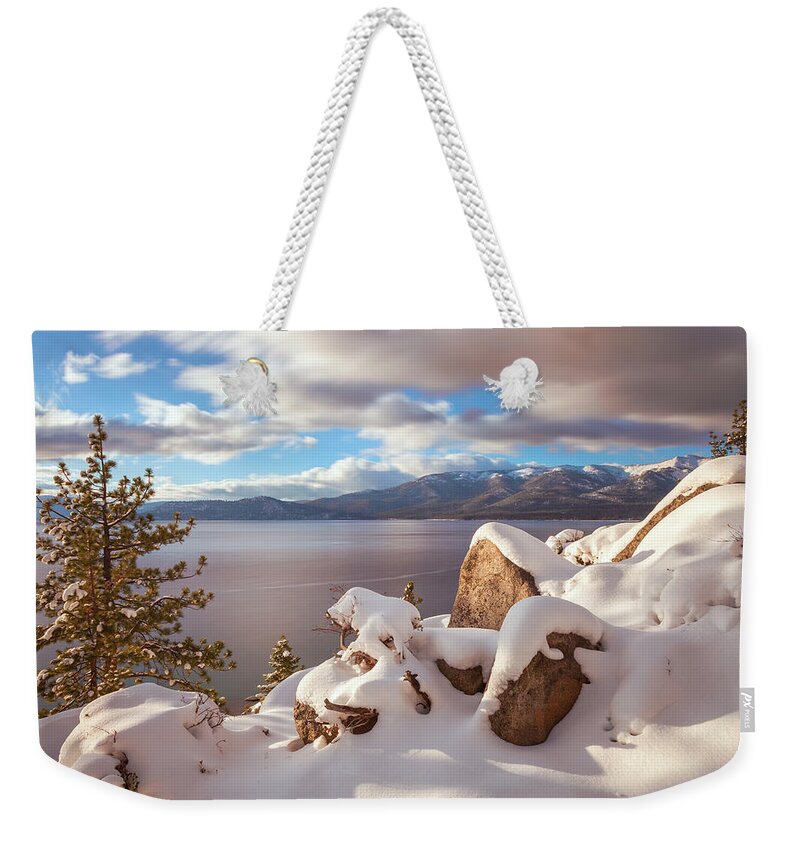Landscape Weekender Tote Bag featuring the photograph Winter in Tahoe by Jonathan Nguyen