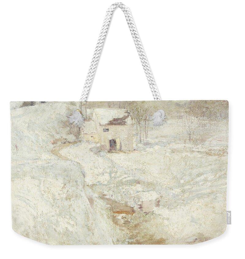 1890s Weekender Tote Bag featuring the painting Winter Landscape by John Henry Twachtman