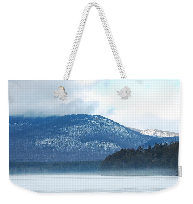 Cold Weekender Tote Bag featuring the photograph Winter Mountain by Mim White