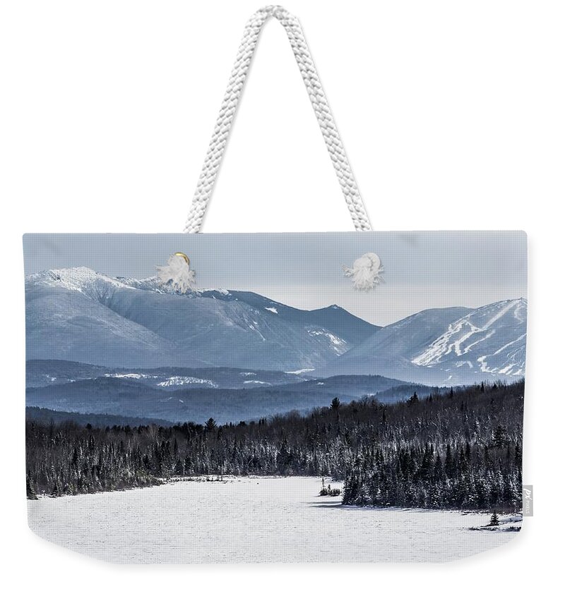 New Hampshire Weekender Tote Bag featuring the photograph Winter Mountains by Tim Kirchoff