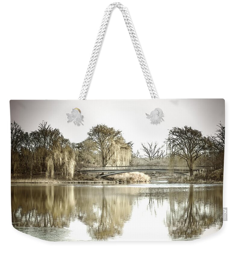 Landscape Weekender Tote Bag featuring the photograph Winter Reflection Landscape by Julie Palencia