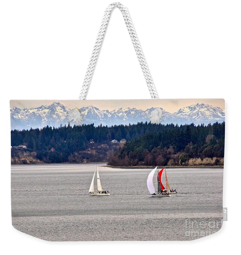 Photography Weekender Tote Bag featuring the photograph Winter Sails by Sean Griffin