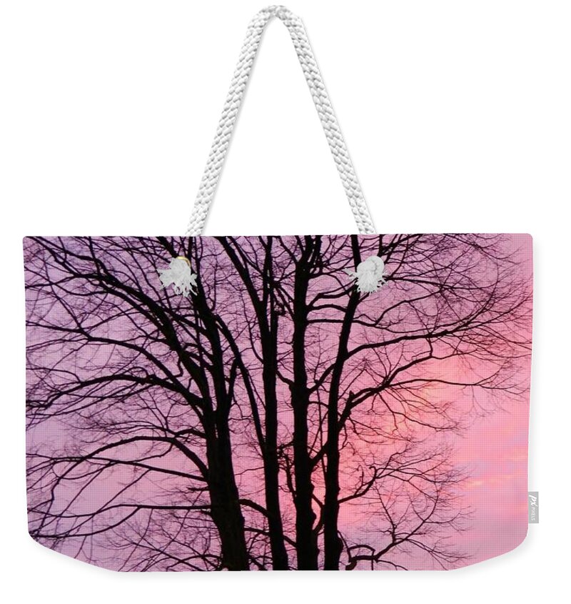 Sunset Weekender Tote Bag featuring the photograph Winter Sunset by Gallery Of Hope 