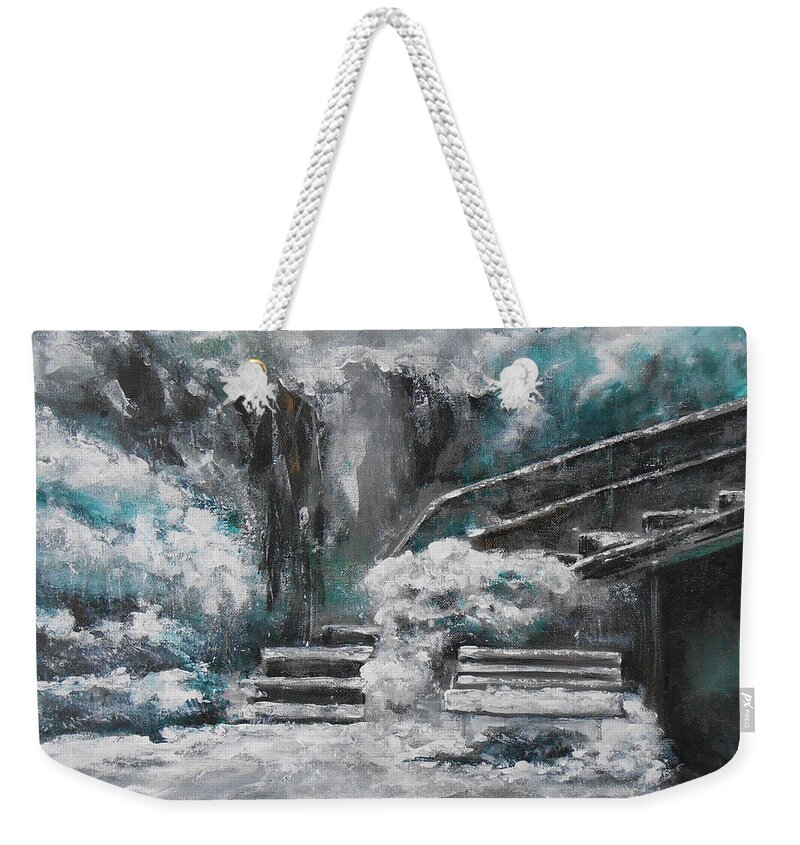 Landscape Weekender Tote Bag featuring the painting Winter Wonderland by Jane See