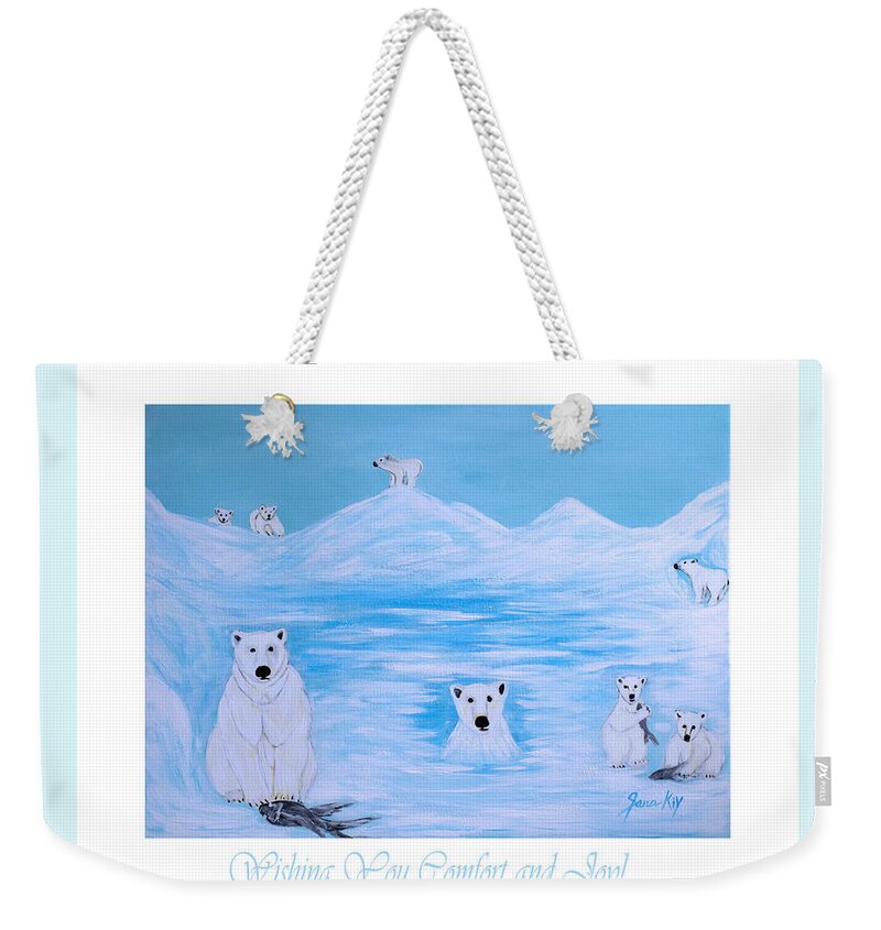 Best Christmas Gift Weekender Tote Bag featuring the painting Wishing You Comfort and Joy by Oksana Semenchenko