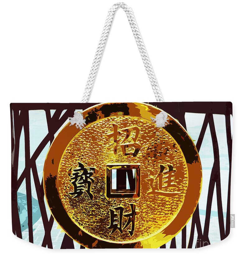 Chinese New Year Greeting Weekender Tote Bag featuring the photograph Wishing You Wealth by Marguerita Tan