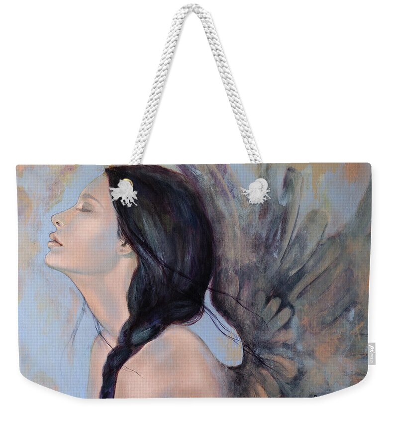 Art Weekender Tote Bag featuring the painting With Ancient Love by Dorina Costras