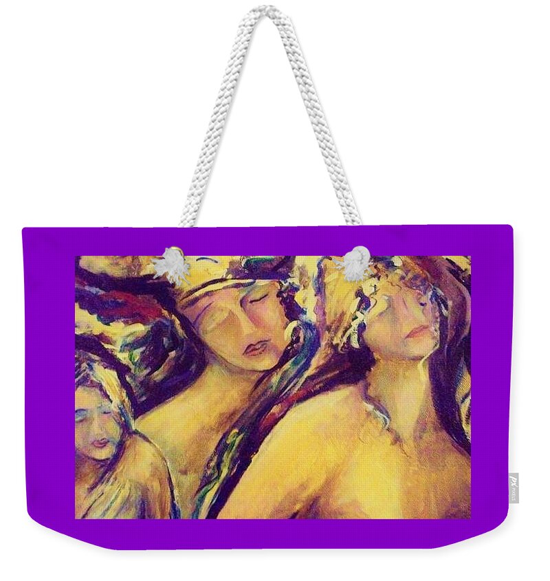 Lady Weekender Tote Bag featuring the painting With In by Dawn Caravetta Fisher