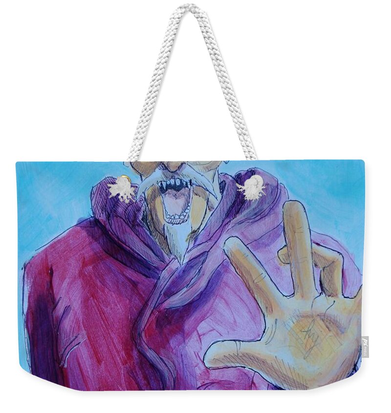 Wizard Weekender Tote Bag featuring the painting Wizard by Mike Jory