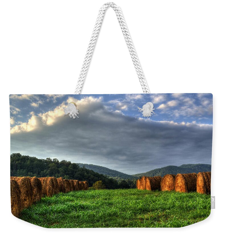 Wnc Hayfield Weekender Tote Bag featuring the photograph WNC Hayfield by Greg and Chrystal Mimbs